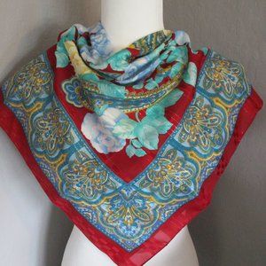 Italian 1970's paisley and floral scarf
